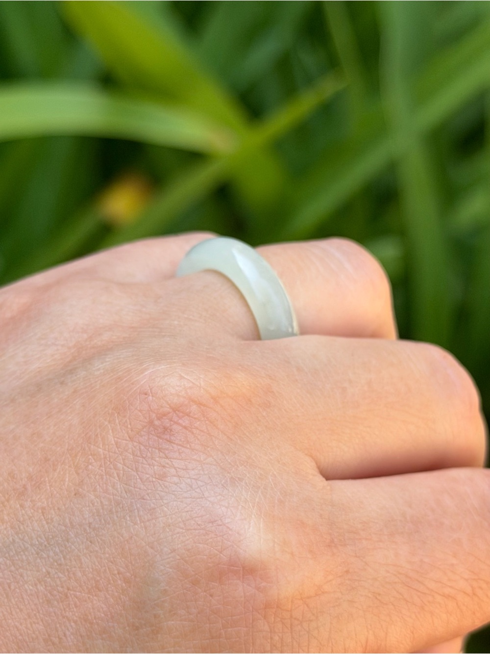 SIZE 6.5 Light Green Natural Xiuyu Jade Ring 2553 - Picture 6 of 8